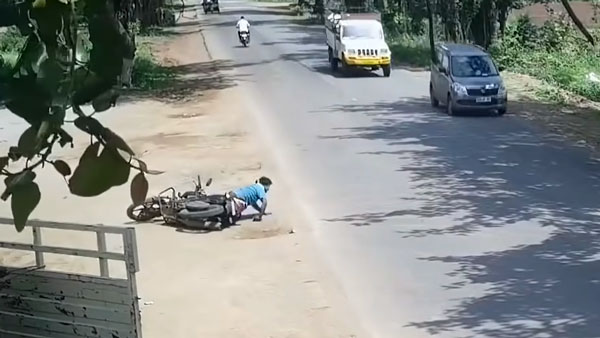 ಕುಡಿದು ವಾಹನ ಚಾಲನೆ ಮಾಡಿ ಅವಾಂತರ ಸೃಷ್ಟಿಸಿದ ಬೈಕ್ ಸವಾರ