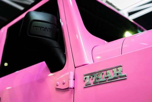 ಪಿಂಕ್ ಬಣ್ಣದಲ್ಲಿ ಮಿಂಚಿದ ನ್ಯೂ ಜನರೇಷನ್ ಮಹೀಂದ್ರಾ ಥಾರ್ ಎಸ್‌ಯುವಿ