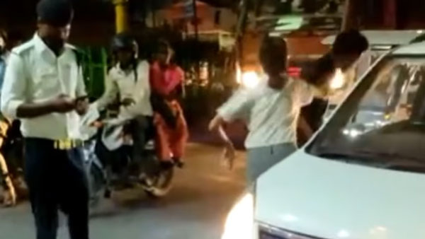 ಸಾರ್ವಜನಿಕ ರಸ್ತೆಯಲ್ಲಿ ಕ್ಯಾಬ್ ಚಾಲಕನಿಗೆ ಹಿಗ್ಗಾ ಮುಗ್ಗಾ ಥಳಿಸಿದ ಯುವತಿ