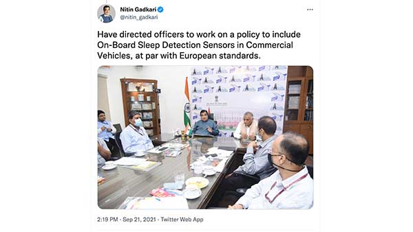 ಲಾರಿ ಚಾಲಕರಿಗೆ ಕೆಲಸದ ಸಮಯ ನಿಗದಿ ಪಡಿಸುವಂತೆ ಸೂಚಿಸಿದ ಸಾರಿಗೆ ಸಚಿವ