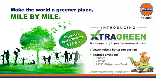 ಹೆಚ್ಚು ಮೈಲೇಜ್ ನೀಡುವ ಎಕ್ಸ್‌ಟ್ರಾ ಗ್ರೀನ್ ಡೀಸೆಲ್ ಬಿಡುಗಡೆ ಮಾಡಿದ ಇಂಡಿಯನ್ ಆಯಿಲ್ ಕಾರ್ಪೊರೇಷನ್