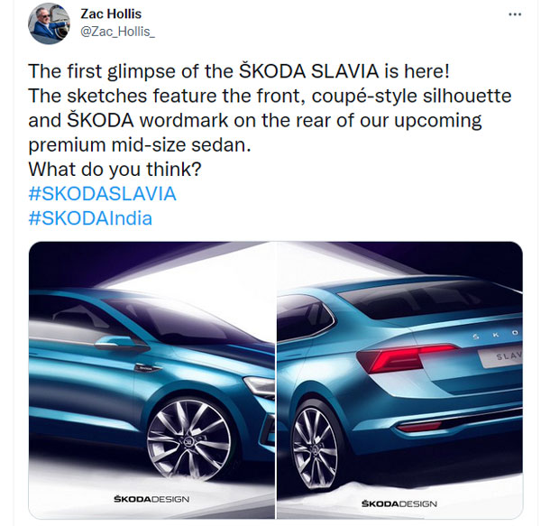 ಇದೇ ತಿಂಗಳು 18ರಂದು ಅನಾವರಣಗೊಳ್ಳಲಿರುವ ಸ್ಲಾವಿಯಾ ಸೆಡಾನ್ ಚಿತ್ರಗಳನ್ನು ಹಂಚಿಕೊಂಡ ಸ್ಕೋಡಾ