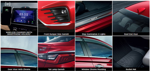 ಹೊಸ ಹೋಂಡಾ ಸಿಟಿ ಇ:ಹೆಚ್‌ಇವಿ ಹೈಬ್ರಿಡ್ ಕಾರಿನ ಅಕ್ಸೆಸರೀಸ್ ಮಾಹಿತಿ ಬಹಿರಂಗ