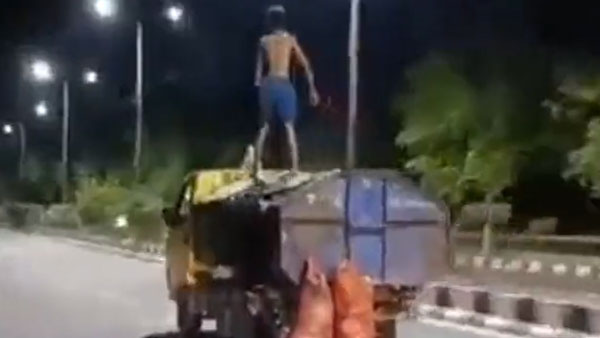  ಚಲಿಸುತ್ತಿರುವ ಟ್ರಕ್ ಮೇಲೆ ಶಕ್ತಿಮಾನ್‌ನಂತೆ ಸಾಹಸ: ಬಿದ್ದು ಕೈ-ಕಾಲು ಮುರಿದುಕೊಂಡ ವಿಡಿಯೋ ವೈರಲ್ 