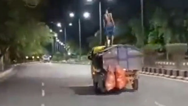  ಚಲಿಸುತ್ತಿರುವ ಟ್ರಕ್ ಮೇಲೆ ಶಕ್ತಿಮಾನ್‌ನಂತೆ ಸಾಹಸ: ಬಿದ್ದು ಕೈ-ಕಾಲು ಮುರಿದುಕೊಂಡ ವಿಡಿಯೋ ವೈರಲ್ 