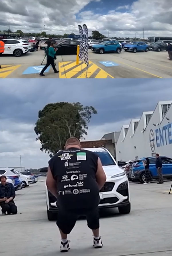 ಹಲ್ಲಿನಿಂದ ಬರೋಬ್ಬರಿ 5 ಕಾರುಗಳನ್ನು ಕಚ್ಚಿ ಎಳೆದು ವಿಶ್ವದಾಖಲೆ 