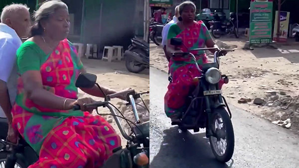 ಪತಿಯನ್ನು ಹಿಂದೆ ಕೂರಿಸಿಕೊಂಡು ಟಿವಿಎಸ್ XL ನಲ್ಲಿ ವೃದ್ಧ ದಂಪತಿಯ ಸವಾರಿ 