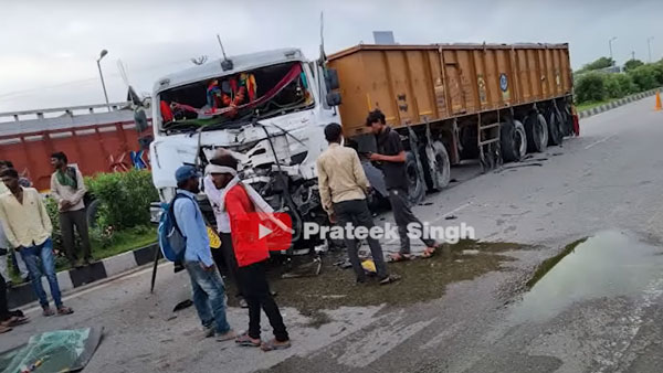 ಟಾಟಾ ಕಾರಿಗೆ ಡಿಕ್ಕಿ ಹೊಡೆದ ಟ್ರಕ್ ಪರಿಸ್ಥಿತಿ ನೋಡಿ...ಕಾರಿಗೆ ಮಾತ್ರ ಏನೂ ಆಗಿಲ್ಲ