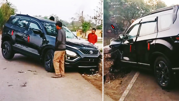 Tata Safari crash on the day of delivery