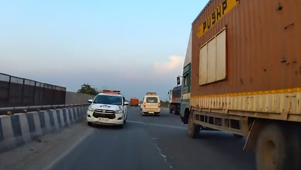 Police Car Came on Wrong Side 