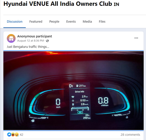 bengaluru-traffic-hyundai-venue-gave-2-km-mileage