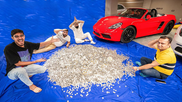 you-tuber-buys-car-worth-1-crore-coins-viral-video