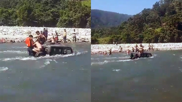ರಾಮಗಂಗೆಯಲ್ಲಿ ಮಹೀಂದ್ರಾ ಥಾರ್ ಚಲಾಯಿಸಿದ ಯುವಕರು.. ಹಿರೋಯಿಸಂ ತೋರಿಸಿದ್ರೆ ಹೀಗೆ ಆಗೋದು!