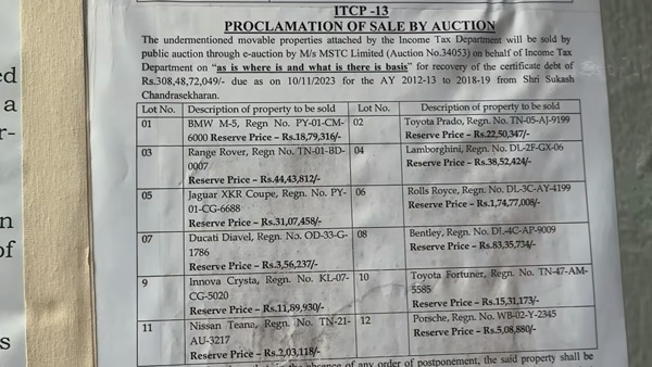 sukesh-chandrasekhar-cars-auction-range-rover-fortuner-crysta