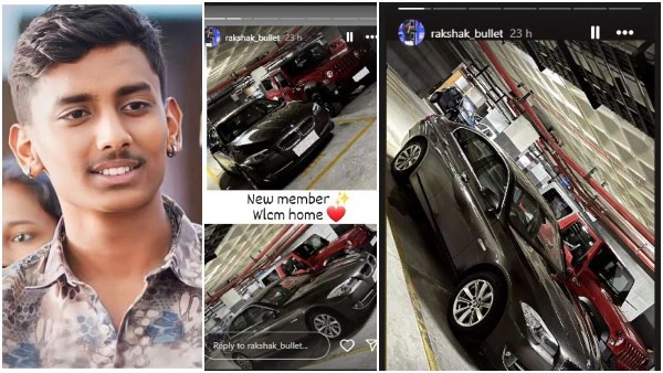 Sandalwood Star Rakshak Bullet Added BMW Sedan Into His Car Collection
