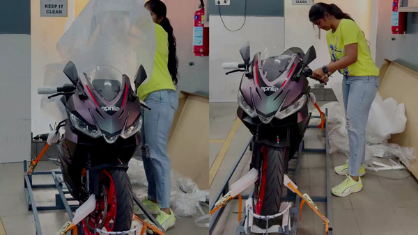 Aprilia RS 457 First Bike Delivery In Tamil Nadu Received By Young Mother