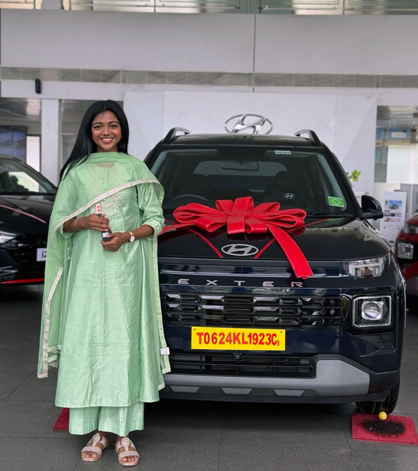 Social Media Influencer Amala Shaji Brought New Hyundai Exter More Details