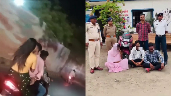couple-romance-on-moving-scooter-in-gujarat