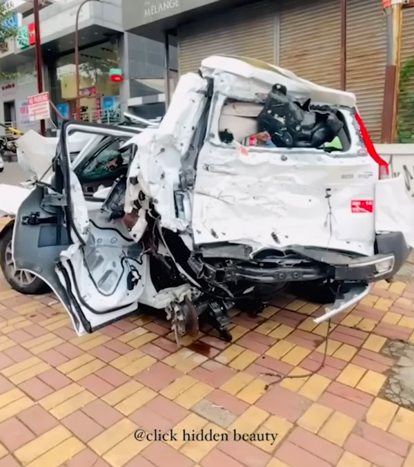 mahindra-scorpio-n-and-truck-accident-passengers-safe