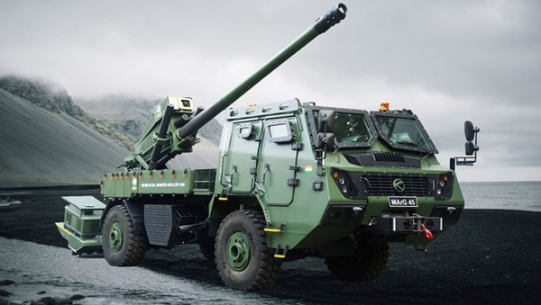 kalyani-group-unveils-marg-155mm45-cal-mounted-gun-system-at-idex-2025