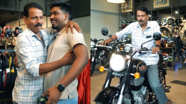 Kerala Man Surprise Gift To His Father A Royal Enfield Bullet 350 Bike Emotional Video