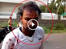 ഹെല്‍മറ്റില്ല; പരിശോധന വെട്ടിച്ച് കടക്കാന്‍ ശ്രമിച്ച ബൈക്ക് റൈഡറെ ലാത്തി കൊണ്ട് അടിച്ച് പൊലീസ്