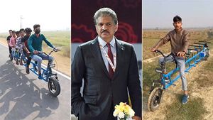 'ആവശ്യകതയാണ് കണ്ടുപിടുത്തത്തിന്റെ മാതാവ്'; 6 സീറ്റുകളുള്ള ഇലക്ട്രിക് ടൂവീലറിനെ വാഴ്ത്തി ആനന്ദ് മഹീന്ദ്ര 