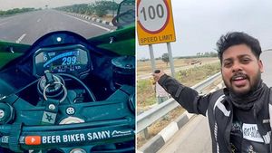 ഇന്ത്യന്‍ റോഡില്‍ സൂപ്പര്‍ ബൈക്കില്‍ 299 കി.മീ വേഗതയില്‍ ചീറിപ്പാഞ്ഞ് യൂട്യൂബര്‍; വൈറലായി വീഡിയോ