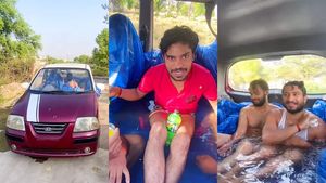 സംഭവം ചില്ലാണ്! ബട്ട് എല്ലാവർക്കും പറ്റില്ല; ചുട്ടു പൊള്ളുന്ന വേനലിൽ ഇതാ കാറിൽ ഒരു പൂൾ