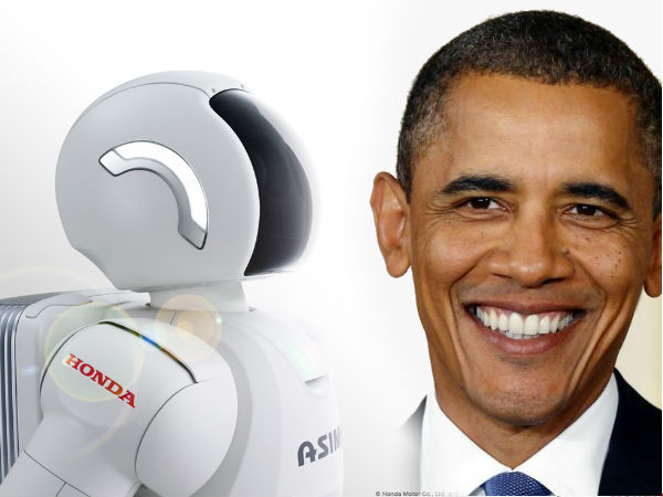 യന്ത്രമനുഷ്യനുമായി ഒബാമയുടെ അഭിമുഖം