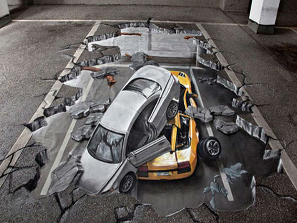 റോഡുകളിലെ ത്രിമാന ചിത്രങ്ങള്‍