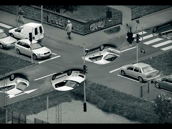 റോഡുകളിലെ ത്രിമാന ചിത്രങ്ങള്‍