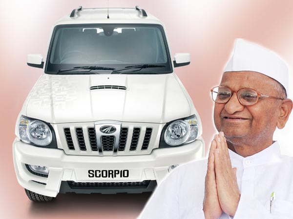 അണ്ണാ ഹസാരെയുടെ സ്‌കോര്‍പിയോ ലേലം ചെയ്യുന്നു