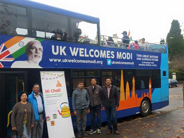 മോഡിക്കു വേണ്ടി യുകെയിൽ പ്രചാരണം നടത്തിയ ബസ്സ്