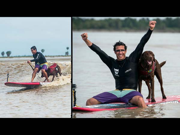മനുഷ്യനും മൃഗവും ചോർന്നുള്ളൊരു സർഫിംഗ് റെക്കോർഡ്