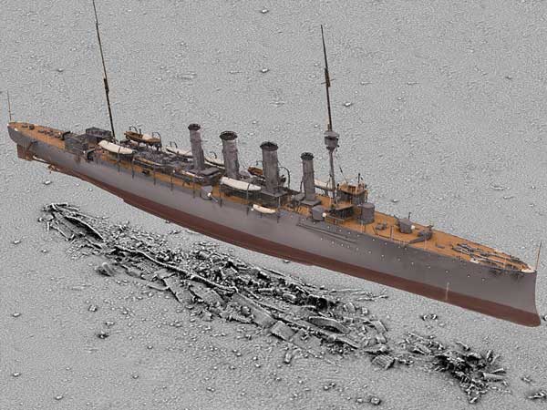 ലോകമഹായുദ്ധക്കാലത്ത് കടലിലാണ്ടുപ്പോയ കപ്പലുകൾക്ക് ത്രിമാനചിത്രങ്ങളിലൂടെ പുനർസൃഷ്ടി