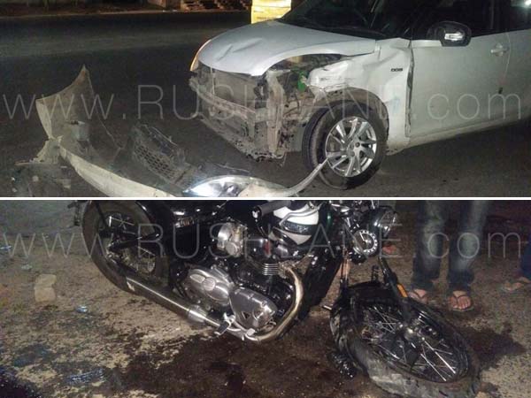 വീണ്ടും അതിവേഗ അപകടം; ട്രയംഫ് ബോണവില്‍ ബോബര്‍ അപകടത്തിൽ തകര്‍ന്നു