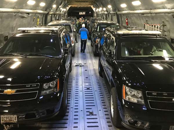 ട്രംപിന് വേണ്ടി ഏഷ്യയിലേക്ക് വിമാനം കയറിയ കാറുകള്‍; രഹസ്യ ചിത്രങ്ങള്‍ പുറത്ത്