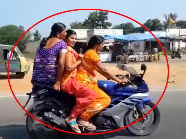 യമഹ R15 ല്‍ 'ട്രിപ്പിള്‍ അടിച്ച്' സ്ത്രീകളുടെ കറക്കം; വീഡിയോ വൈറല്‍