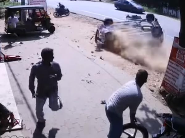 അമിത വേഗത; നിയന്ത്രണം നഷ്ടപ്പെട്ട ആള്‍ട്ടോയ്ക്ക് മുമ്പില്‍ ബലിയാടായി വാഹനങ്ങള്‍