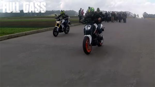 ഡോമിനാറിനെ പൂട്ടിയ ആവേശത്തില്‍ ബിഎംഡബ്ല്യു G310R, അടുത്തത് കെടിഎം 390 ഡ്യൂക്ക് — വീഡിയോ