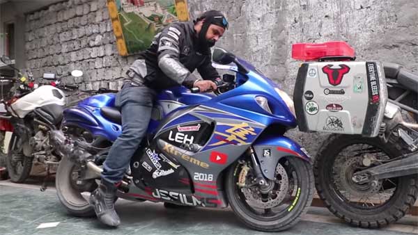 സുസുക്കി ഹയബൂസ ലഡാക്ക് കയറിയപ്പോള്‍ — വീഡിയോ