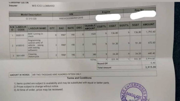 ആദ്യസര്‍വീസിന് 5,000 രൂപ — ബിഎംഡബ്ല്യു G310 GS മോഡലിന്റെ ചിലവുകള്‍ പങ്കുവെച്ച് ഉടമ
