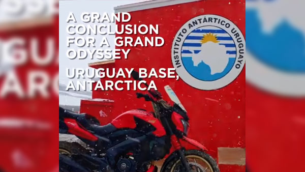 അന്റാര്‍ട്ടിക്കയിലെത്തിയ ആദ്യ ഇന്ത്യന്‍ ബൈക്ക്, പുതുചരിത്രം കുറിച്ച് ബജാജ് ഡോമിനാര്‍