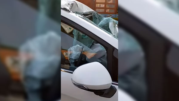 ട്രക്കിന് പിന്നില്‍ ഇടിച്ചു കയറി മഹീന്ദ്ര മറാസോ, യാത്രക്കാര്‍ സുരക്ഷിതര്‍