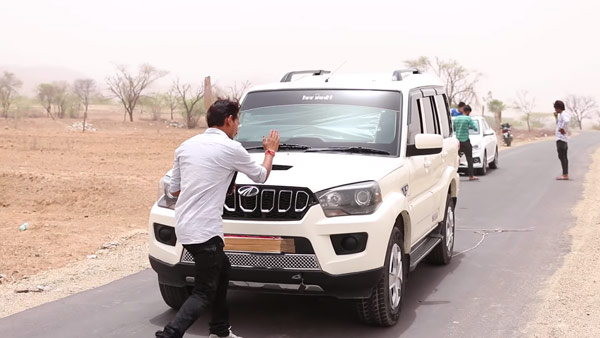 ഭാരമൊരു പ്രശ്നമേയല്ല, സ്കോർപിയോയെ കെട്ടിവലിച്ച് യമഹ R15 — വീഡിയോ