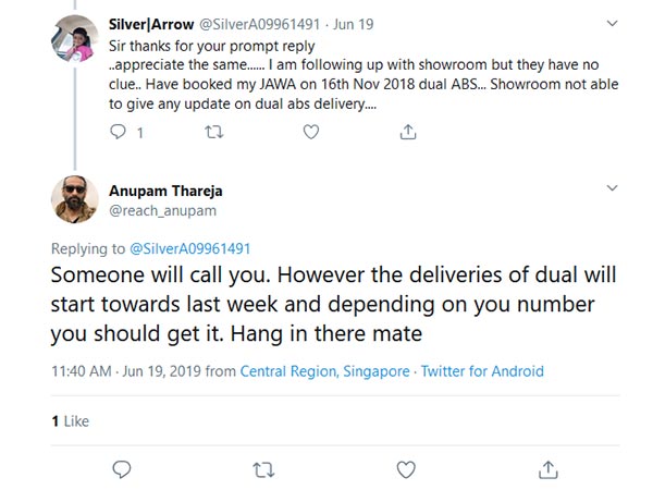 ഇരട്ട ചാനല്‍ എബിഎസ് ബൈക്കുകളുടെ വിതരണം ഈ മാസം ആരംഭിക്കുമെന്ന് ജാവ