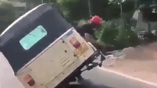 ഓട്ടോറിക്ഷയില്‍ യുവാക്കളുടെ സാഹസിക പ്രകടനം; വീഡിയോ വൈറല്‍