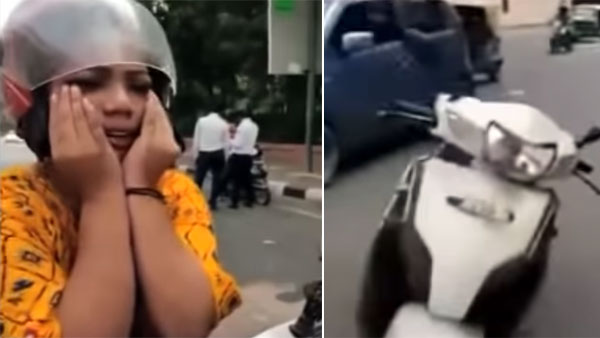 പുതുക്കിയ മോട്ടോർ വാഹന നിയമം പൊല്ലാപ്പാകുന്നു; ആത്മഹത്യ ഭീഷണിയുമായി യുവതി