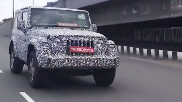 സ്പോക്ക് അലോയ് വീലുകളുമായി 2020 മഹീന്ദ്ര ഥാർ പരീക്ഷണ ഓട്ടം നടത്തി